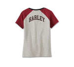 HARLEY-DAVIDSON WOMENS UNITED RAGLAN TEE - COLORBLOCKED