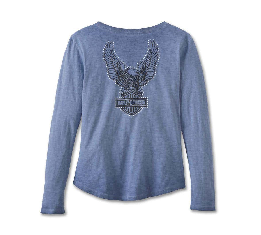 HARLEY-DAVIDSON WOMENS THROTTLE LACE-UP KNIT TOP