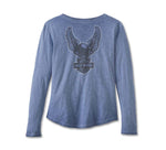 HARLEY-DAVIDSON WOMENS THROTTLE LACE-UP KNIT TOP