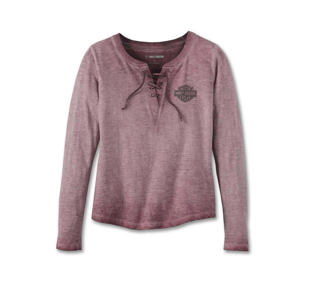 HARLEY-DAVIDSON WOMENS THROTTLE LACE-UP KNIT TOP