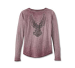 HARLEY-DAVIDSON WOMENS THROTTLE LACE-UP KNIT TOP