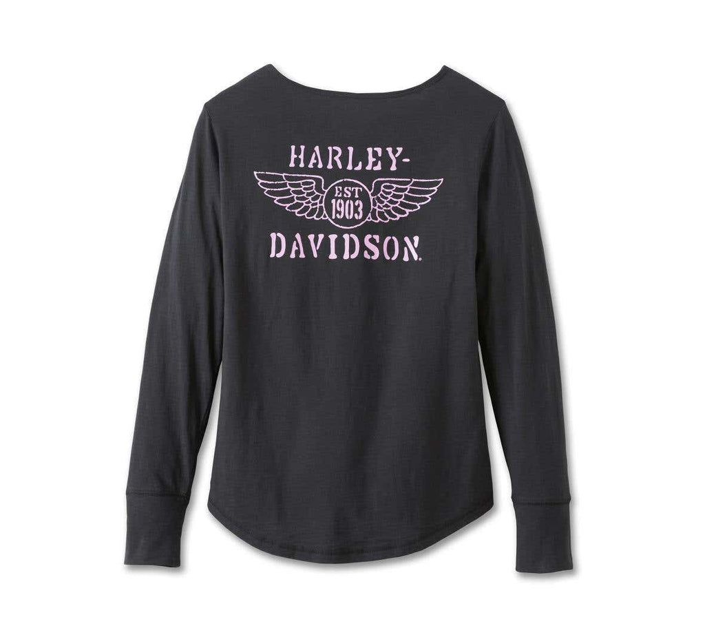 HARLEY-DAVIDSON WOMENS HERO LONG SLEEVE KNIT TOP