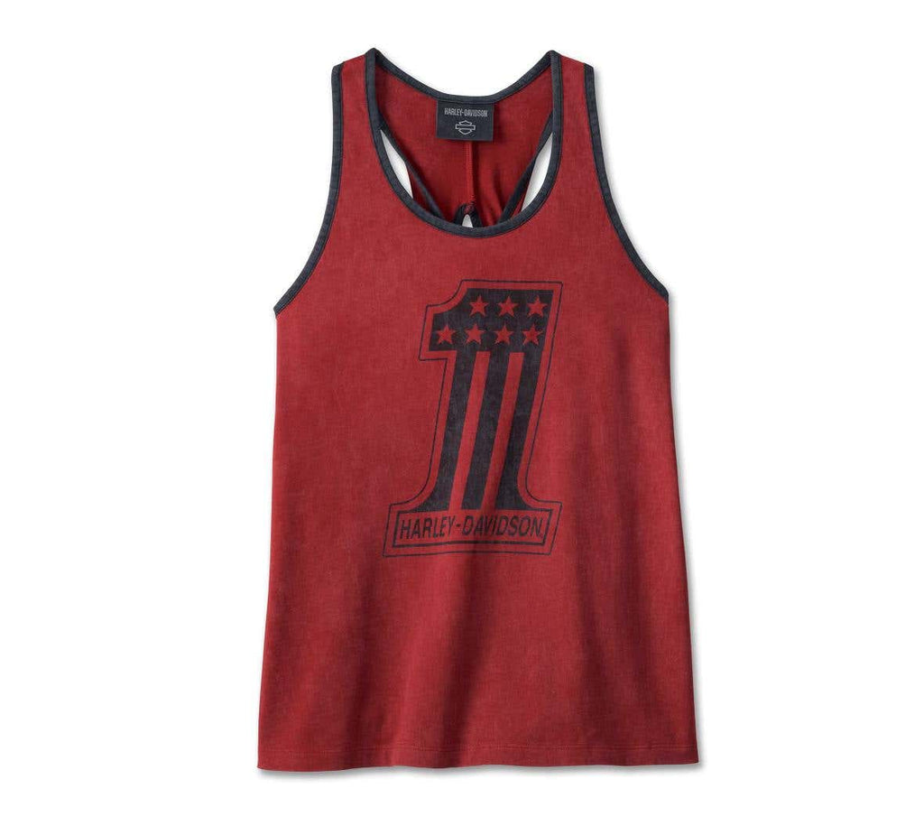 HARLEY-DAVIDSON WOMENS NATIONAL ANTHEM TWIST BACK TANK