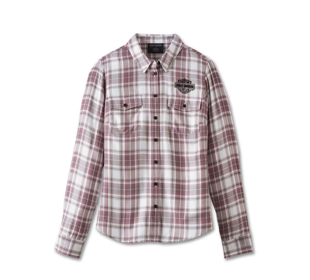 HARLEY-DAVIDSON WOMENS CLASSIC EAGLE PLAID SHIRT - YD PLAID