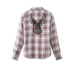 HARLEY-DAVIDSON WOMENS CLASSIC EAGLE PLAID SHIRT - YD PLAID