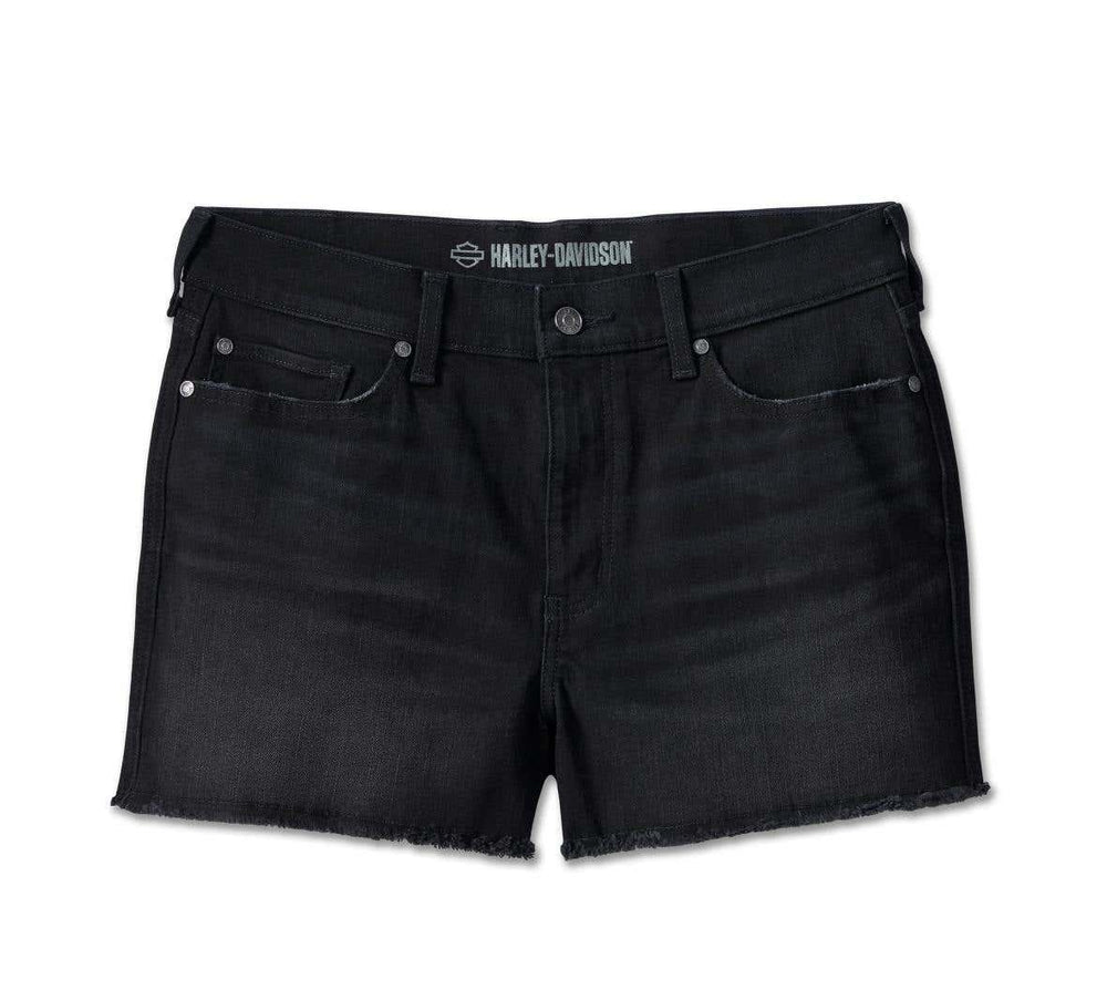 HARLEY-DAVIDSON WOMENS TOUR OF DUTY BLACK DENIM SHORT