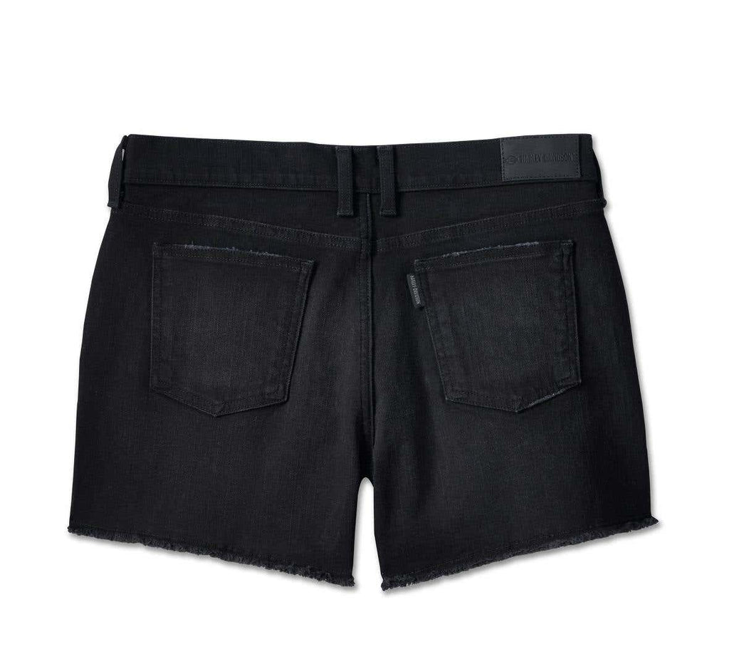 HARLEY-DAVIDSON WOMENS TOUR OF DUTY BLACK DENIM SHORT