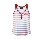 HARLEY-DAVIDSON WOMENS STAR SPANGLED BANNER HENLEY TANK - YD STRIPE