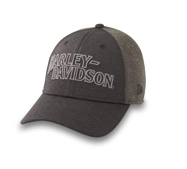 HARLEY-DAVIDSON MENS DROP H 39THIRTY SHADOWTECH HEATHER STRETCH-FIT CAP