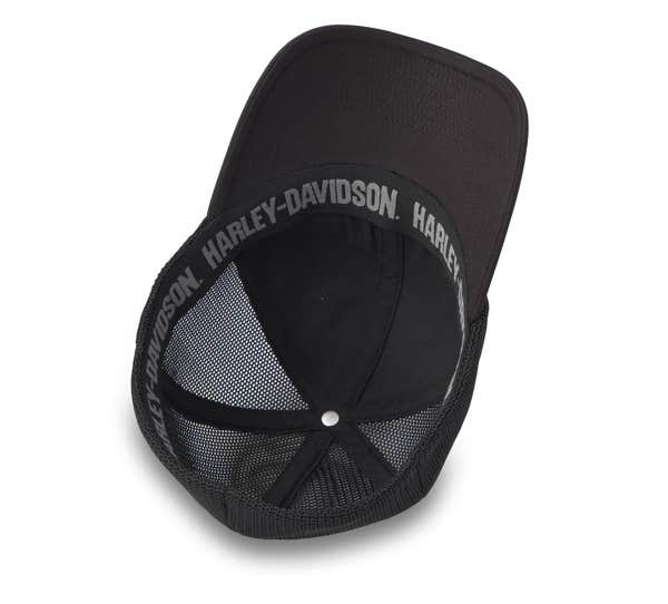 HARLEY-DAVIDSON MENS H-D OIL CAN BAR & SHIELD STRETCH-FIT CAP