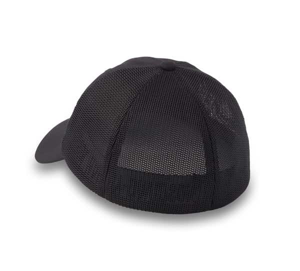 HARLEY-DAVIDSON MENS H-D OIL CAN BAR & SHIELD STRETCH-FIT CAP