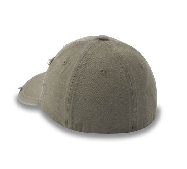 HARLEY-DAVIDSON MENS FLYING LAP DISTRESSED STRETCH-FIT CAP