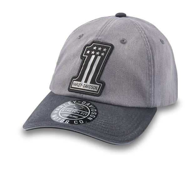 HARLEY-DAVIDSON MENS REFLECTIVE #1 CURVED BILL FITTED HAT
