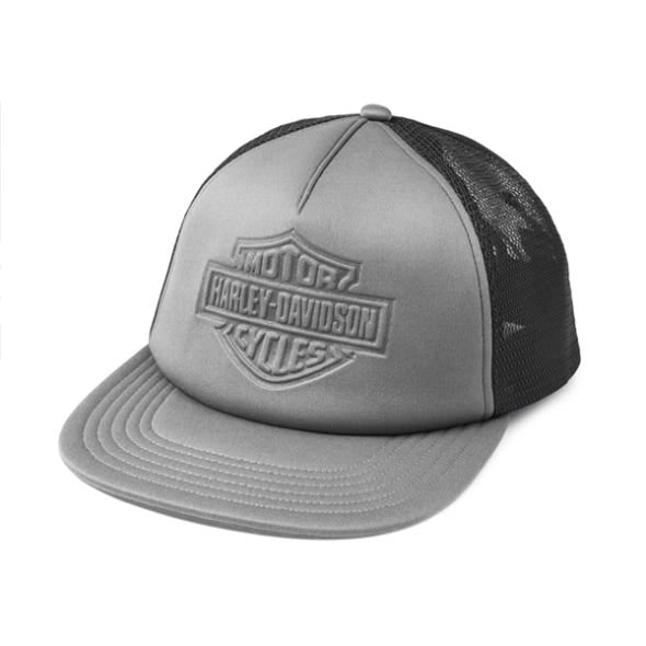 HARLEY-DAVIDSON MENS BAR & SHIELD DEBOSSED TRUCKER HAT