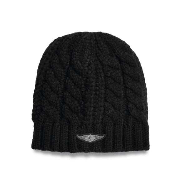 HARLEY-DAVIDSON WOMENS SILVER WING KNIT HAT AND GLOVE SET