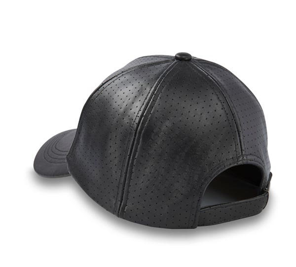 HARLEY-DAVIDSON WOMENS FACTORY PERFORATED LEATHER BASEBALL CAP