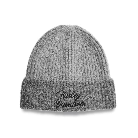 HARLEY-DAVIDSON WOMENS SCRIPT FONT KNIT HAT AND GLOVE SET