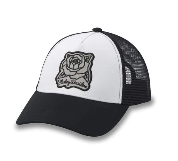 HARLEY-DAVIDSON WOMENS ROSEBUD TRUCKER CAP