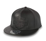 HARLEY-DAVIDSON MENS BAR & SHIELD PREMIUM LEATHER BASEBALL CAP
