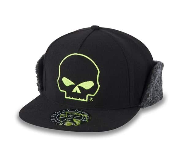 HARLEY-DAVIDSON MENS WILLIE G SKULL FLAP HAT