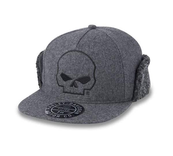 HARLEY-DAVIDSON MENS WILLIE G SKULL FLAP HAT