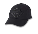 HARLEY-DAVIDSON WOMENS BAR & SHIELD EMBELLISHED BASEBALL CAP