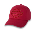 HARLEY-DAVIDSON WOMENS BAR & SHIELD EMBELLISHED BASEBALL CAP
