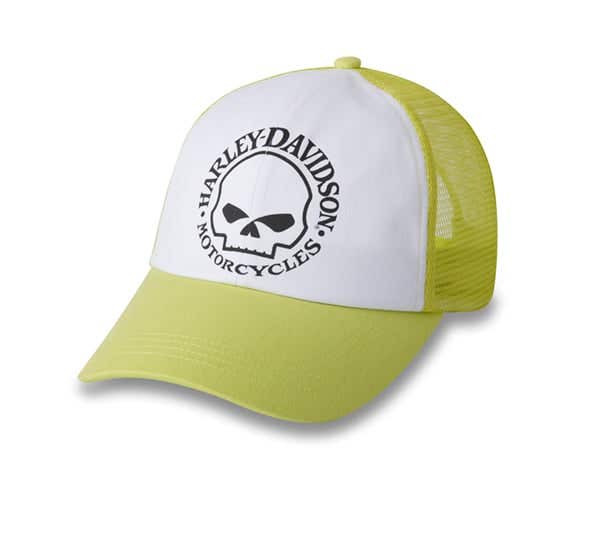HARLEY-DAVIDSON WOMENS WILLIE G SKULL TRUCKER CAP