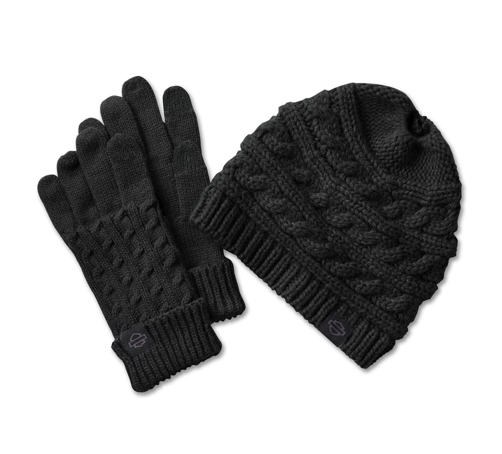 HARLEY-DAVIDSON WOMENS PONYTAIL BEANIE GIFT SET