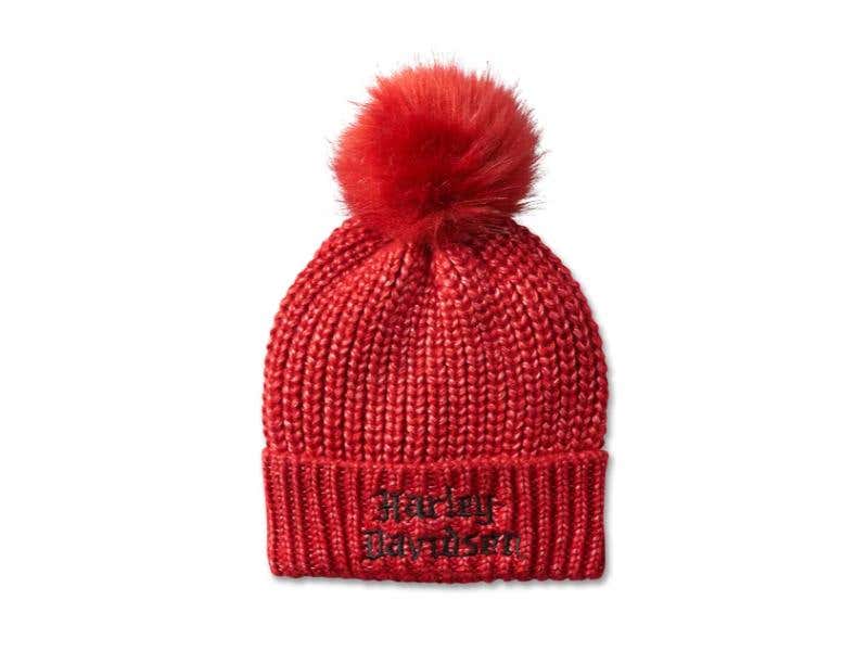 HARLEY-DAVIDSON WOMENS OLD ENGLISH POM BEANIE