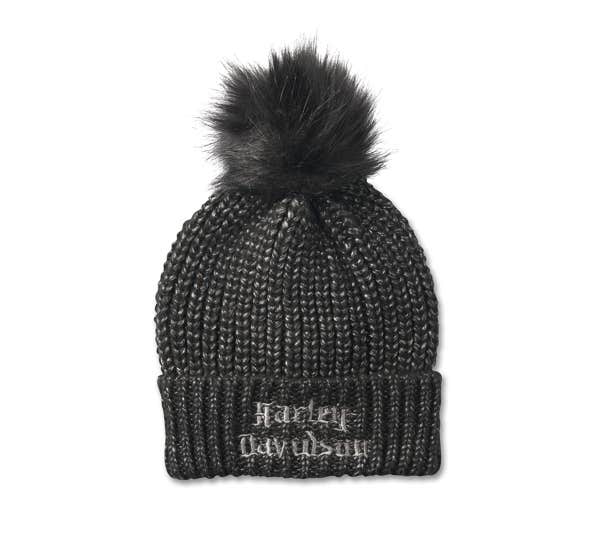 HARLEY-DAVIDSON WOMENS OLD ENGLISH POM BEANIE