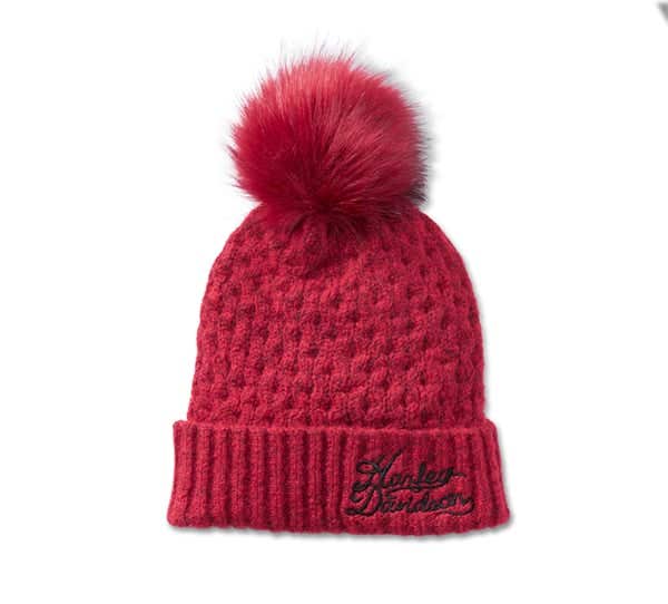 HARLEY-DAVIDSON WOMENS CELEBRATE POM POM HAT