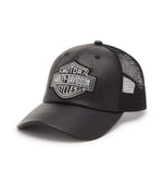 HARLEY-DAVIDSON WOMENS BLING BAR & SHIELD LEATHER TRUCKER CAP