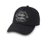 HARLEY-DAVIDSON WOMENS STUDDED OUT ADJUSTABLE BASEBALL CAP