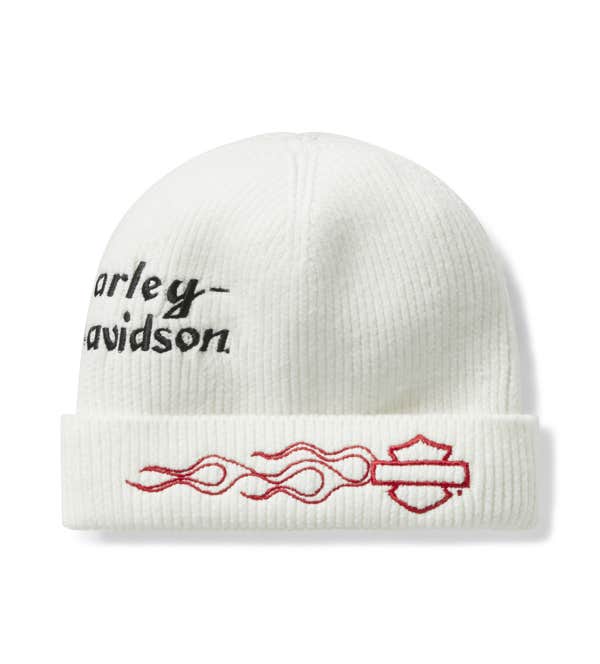 HARLEY-DAVIDSON WOMENS VINTAGE FLAME CUFFED BEANIE