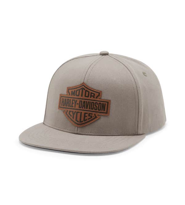HARLEY-DAVIDSON MENS LEATHER BAR & SHIELD SWITCHBACK ADJUSTABLE CAP
