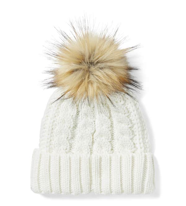 HARLEY-DAVIDSON WOMENS LEATHER PATCH POM BEANIE