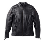 HARLEY-DAVIDSON WOMENS HEATHER AVENUE TRIPLE VENT SYSTEM LEATHER JACKET