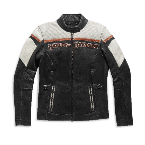HARLEY-DAVIDSON WOMENS TRIPLE VENT MISS ENTHUSIAST II LEATHER JACKET
