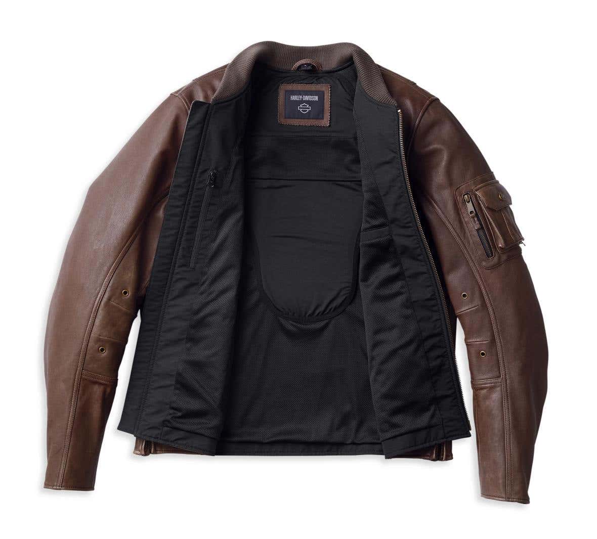 HARLEY-DAVIDSON MENS VENTURA 3-IN1 LEATHER JACKET