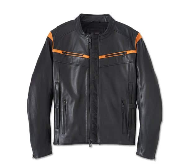HARLEY-DAVIDSON MENS CAPITOL TRIPLE VENT SYSTEM 2.0 LEATHER JACKET