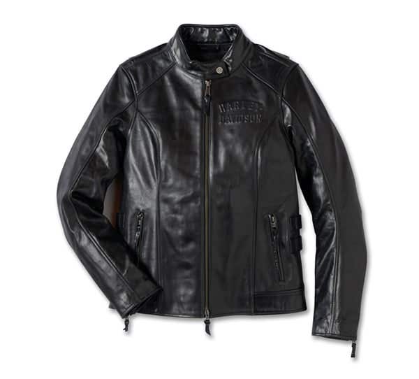 HARLEY-DAVIDSON WOMENS FLEX LAYERING SYSTEM CAF  RACER LEATHER JACKET OUTER LAYER
