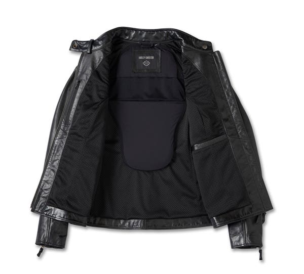 HARLEY-DAVIDSON WOMENS FLEX LAYERING SYSTEM CAF  RACER LEATHER JACKET OUTER LAYER