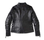 HARLEY-DAVIDSON WOMENS FLEX LAYERING SYSTEM CAF  RACER LEATHER JACKET OUTER LAYER