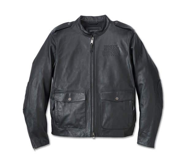 HARLEY-DAVIDSON MENS FLEXLAYERING SYSTEM CAPTAINS LEATHER JACKET OUTER LAYER
