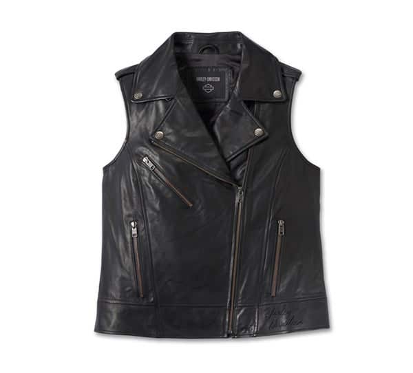HARLEY-DAVIDSON WOMENS ECLIPSE LEATHER VEST