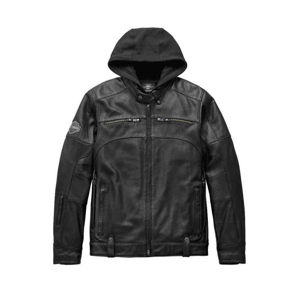 HARLEY-DAVIDSON MENS SWINGARM 3-IN-1 LEATHER JACKET-LARGE