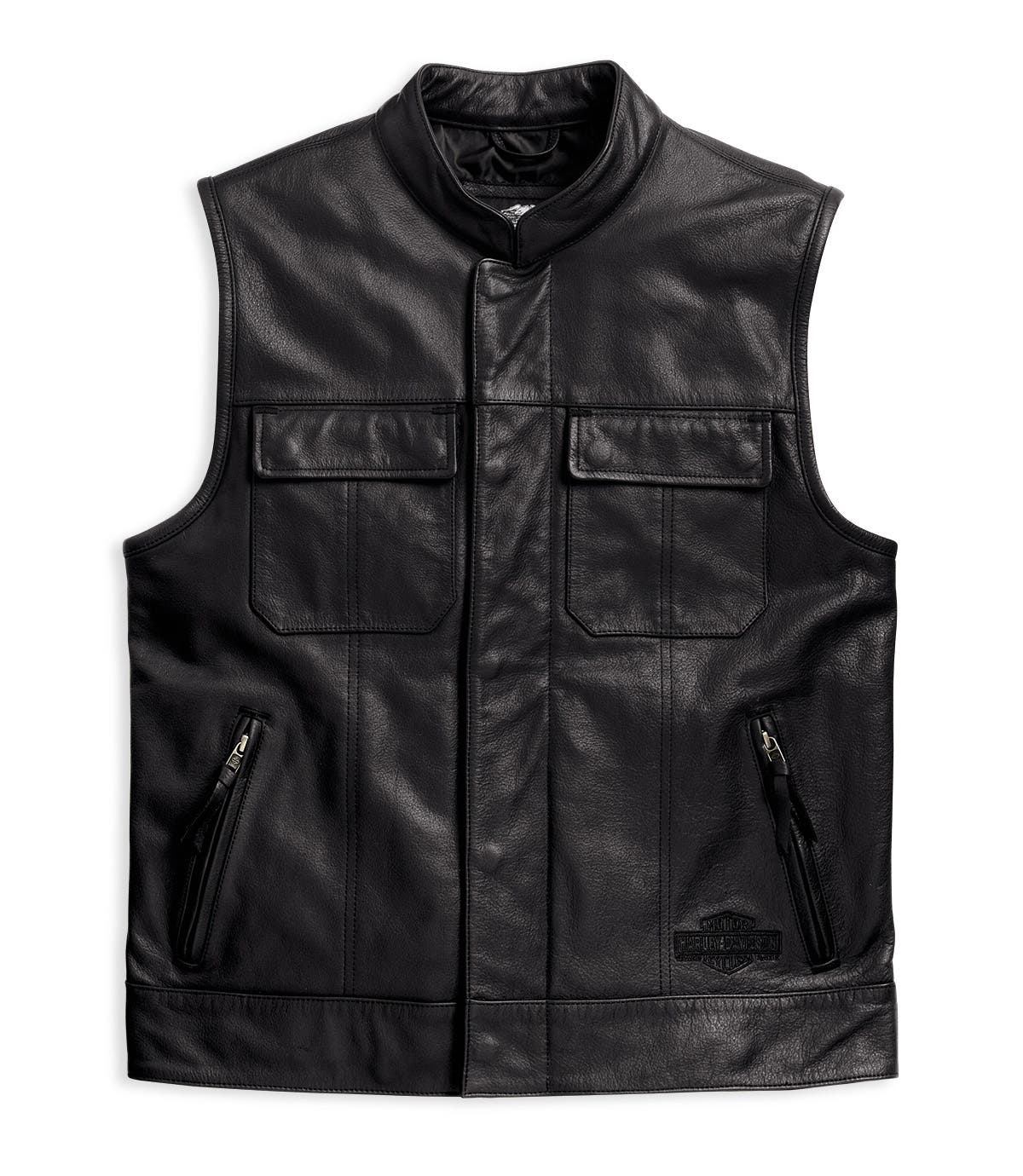HARLEY-DAVIDSON MENS FOSTER LEATHER VEST