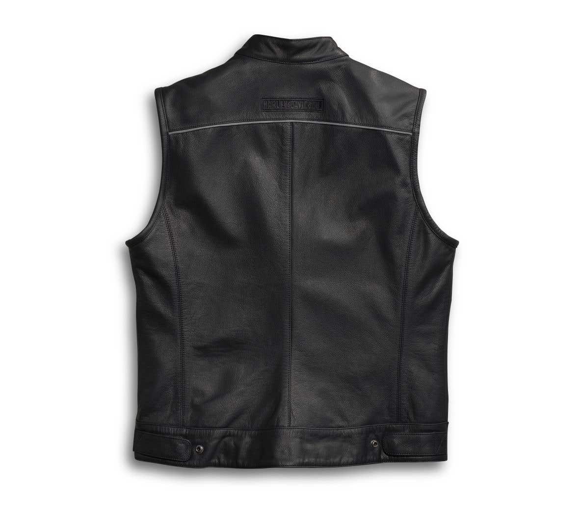 HARLEY-DAVIDSON MENS FOSTER LEATHER VEST