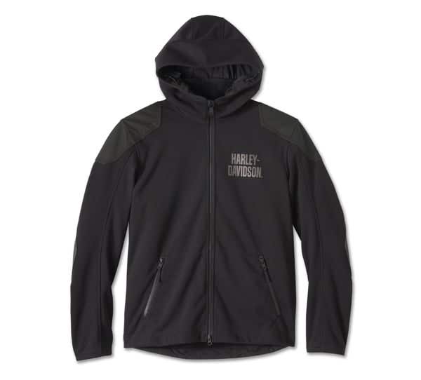 HARLEY-DAVIDSON MENS WILLIE G SKULL GRAPHIC DEFLECTOR 2.0 HOODED RIDING FLEECE